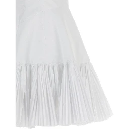 White Polyester Short Dress
