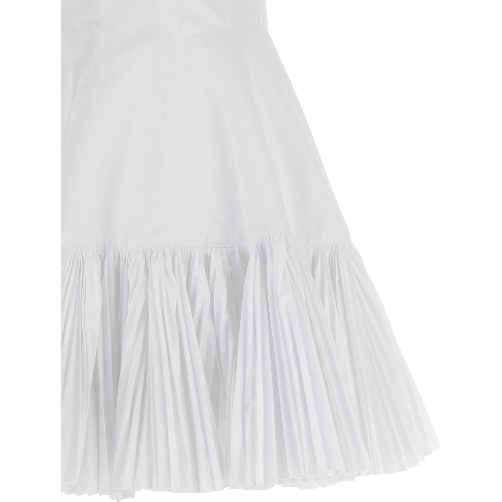 White Polyester Short Dress