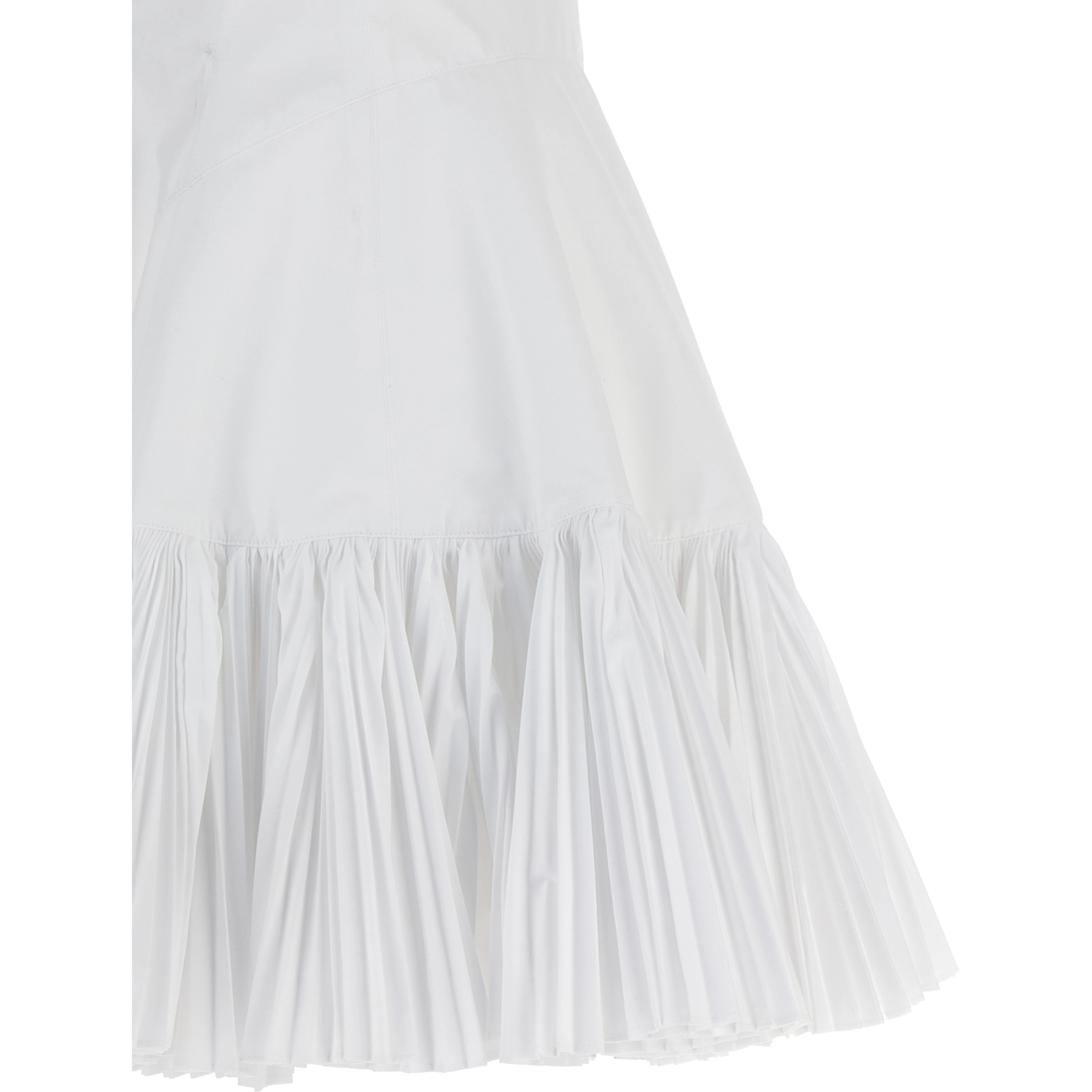 White Polyester Short Dress