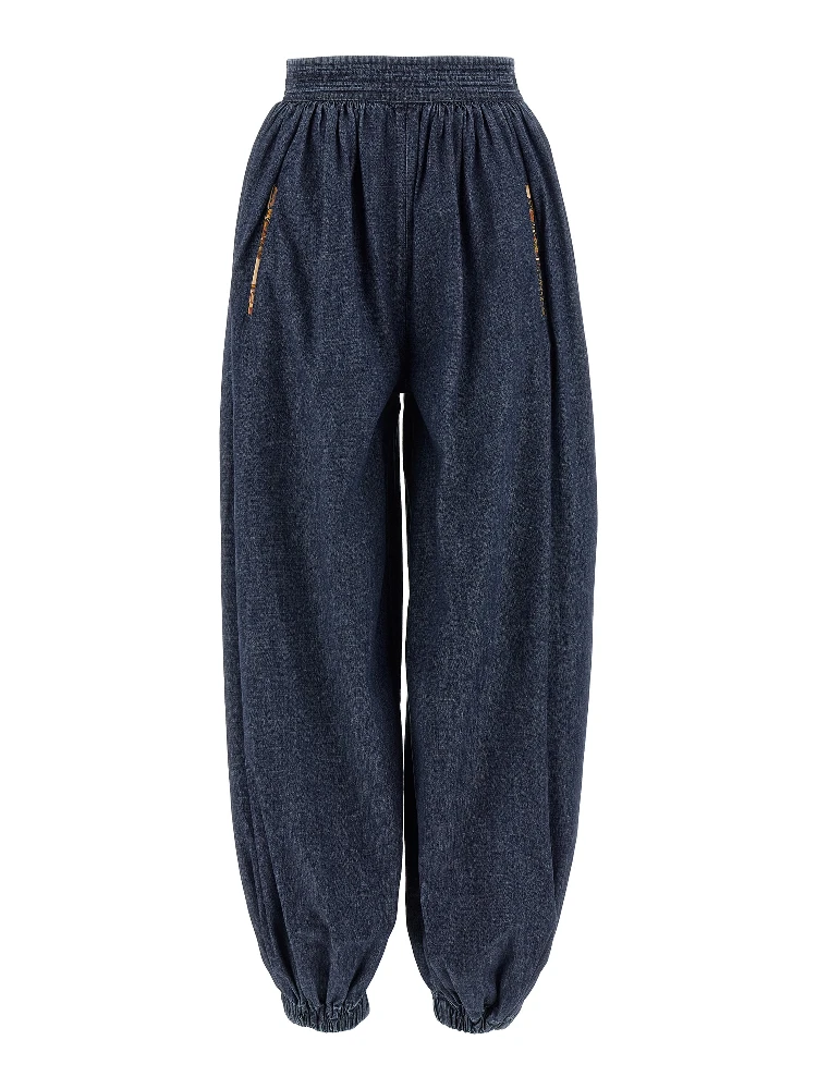 Blue Cotton Pants