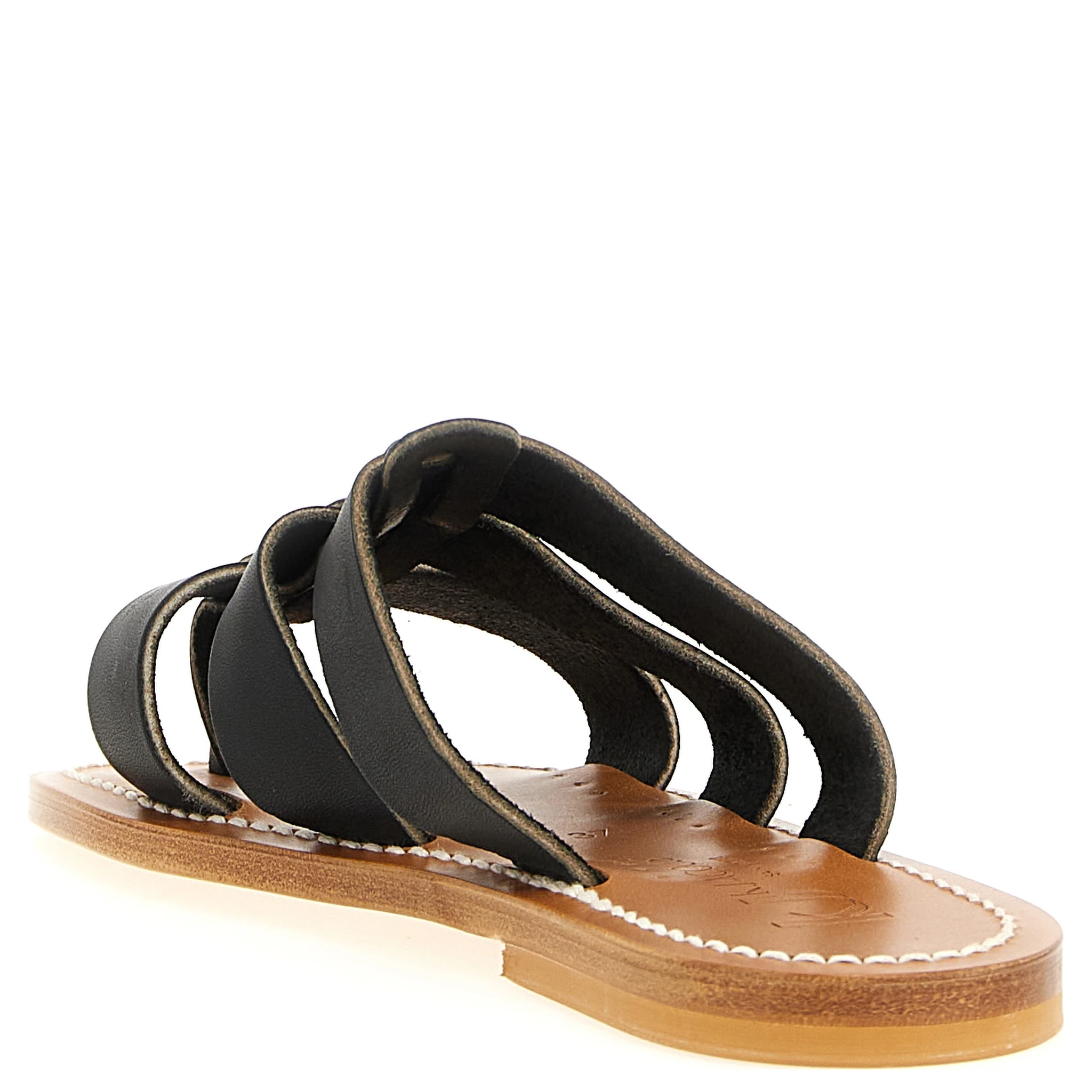Black Cowhide Slides