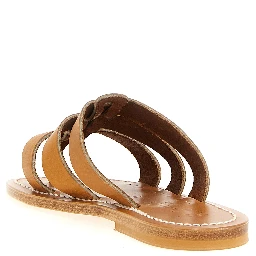 Beige Cowhide Slides