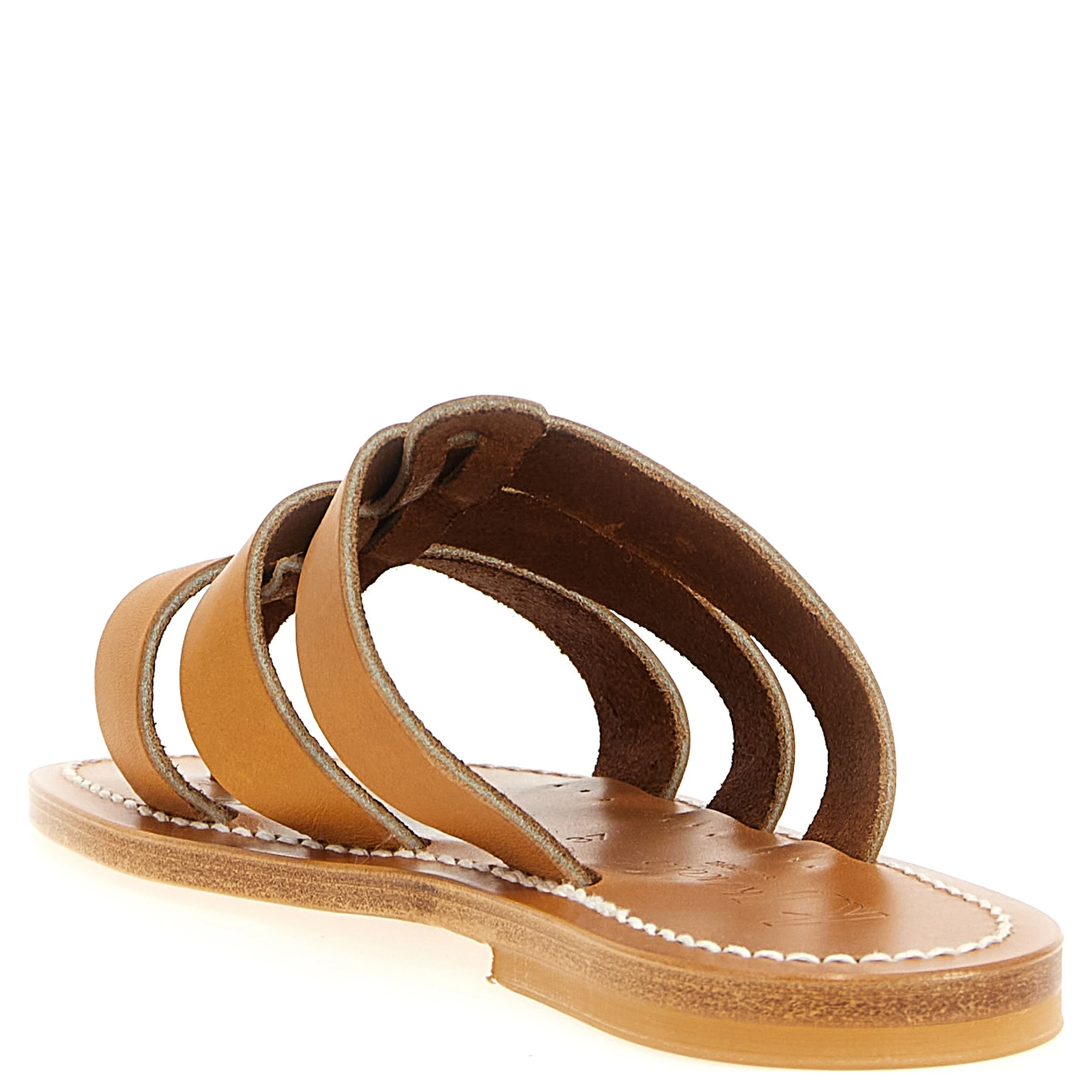 Beige Cowhide Slides