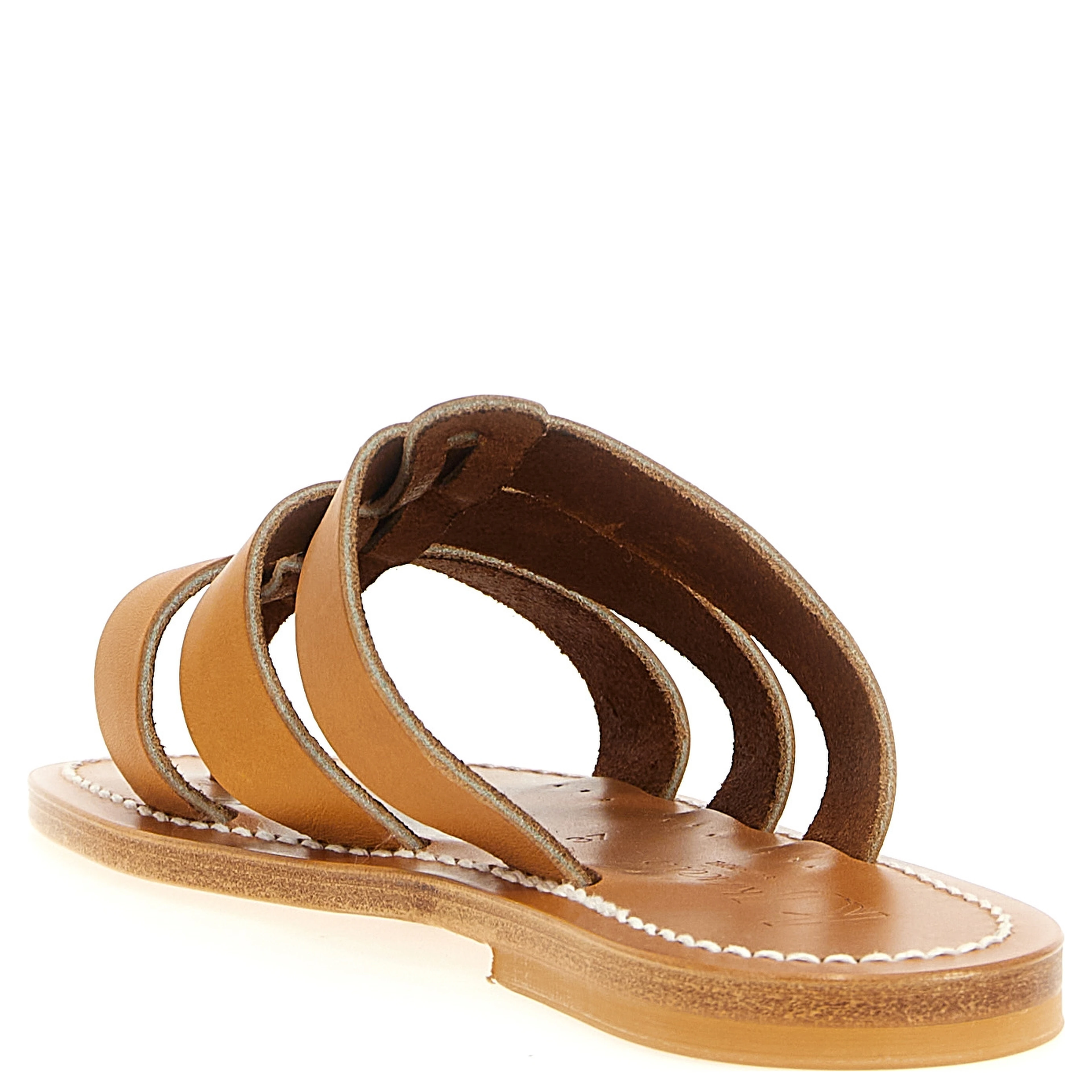 Beige Cowhide Slides