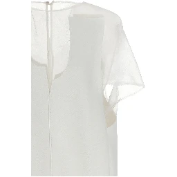 White Polyester Short Dress