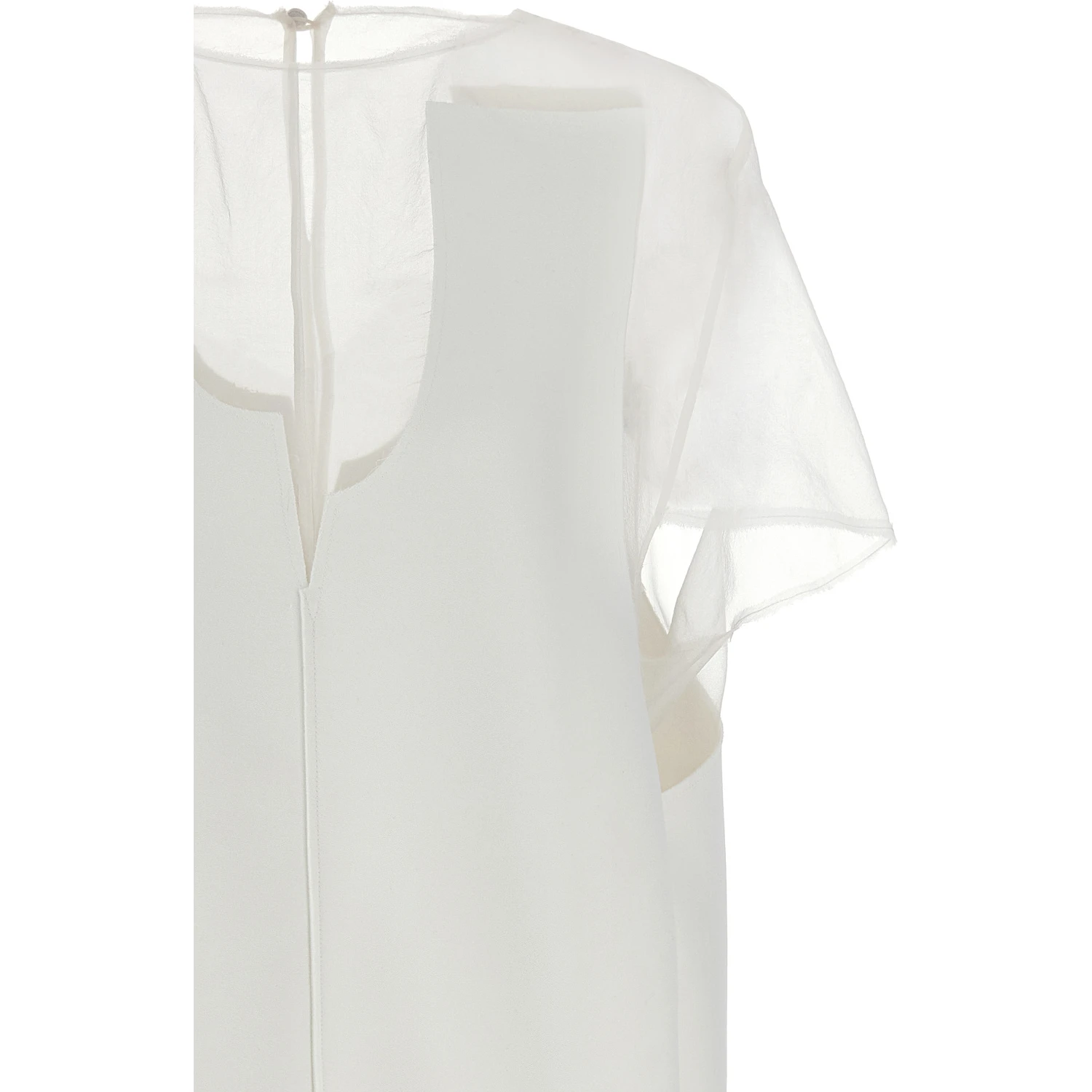 White Polyester Short Dress