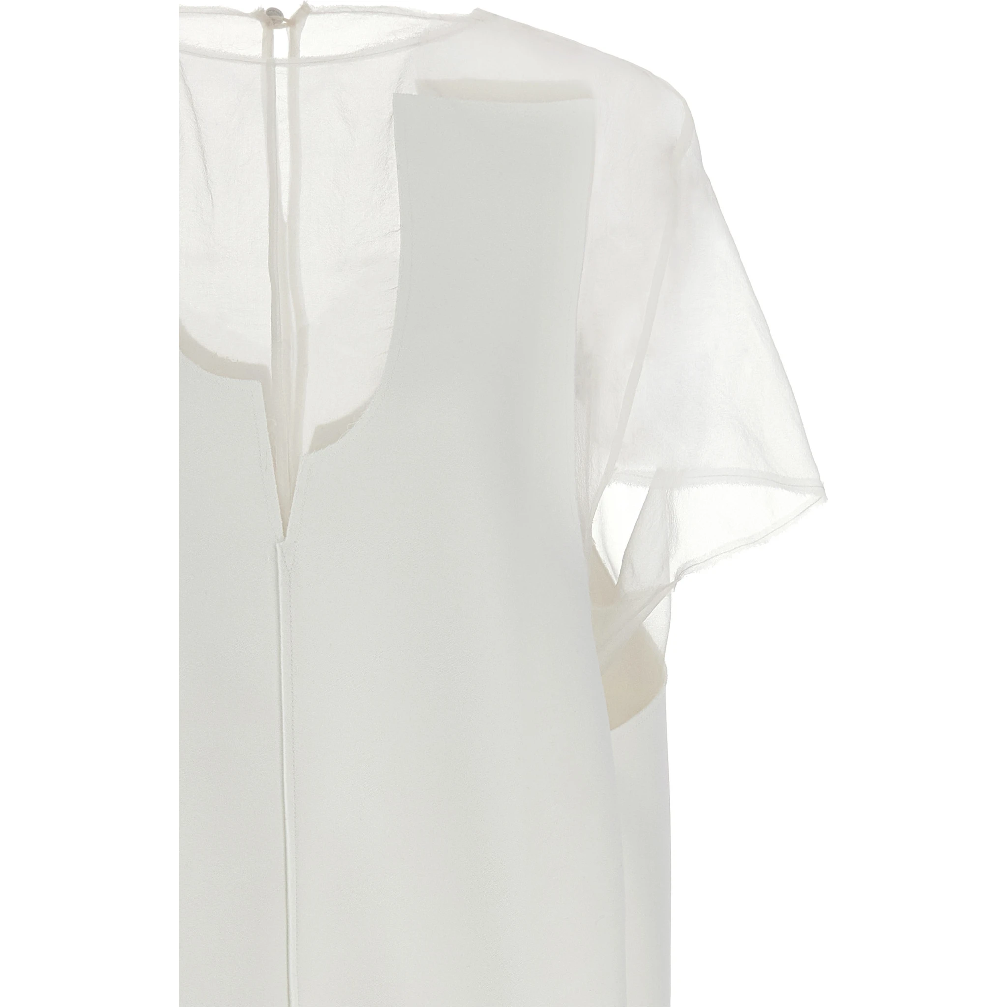White Polyester Short Dress