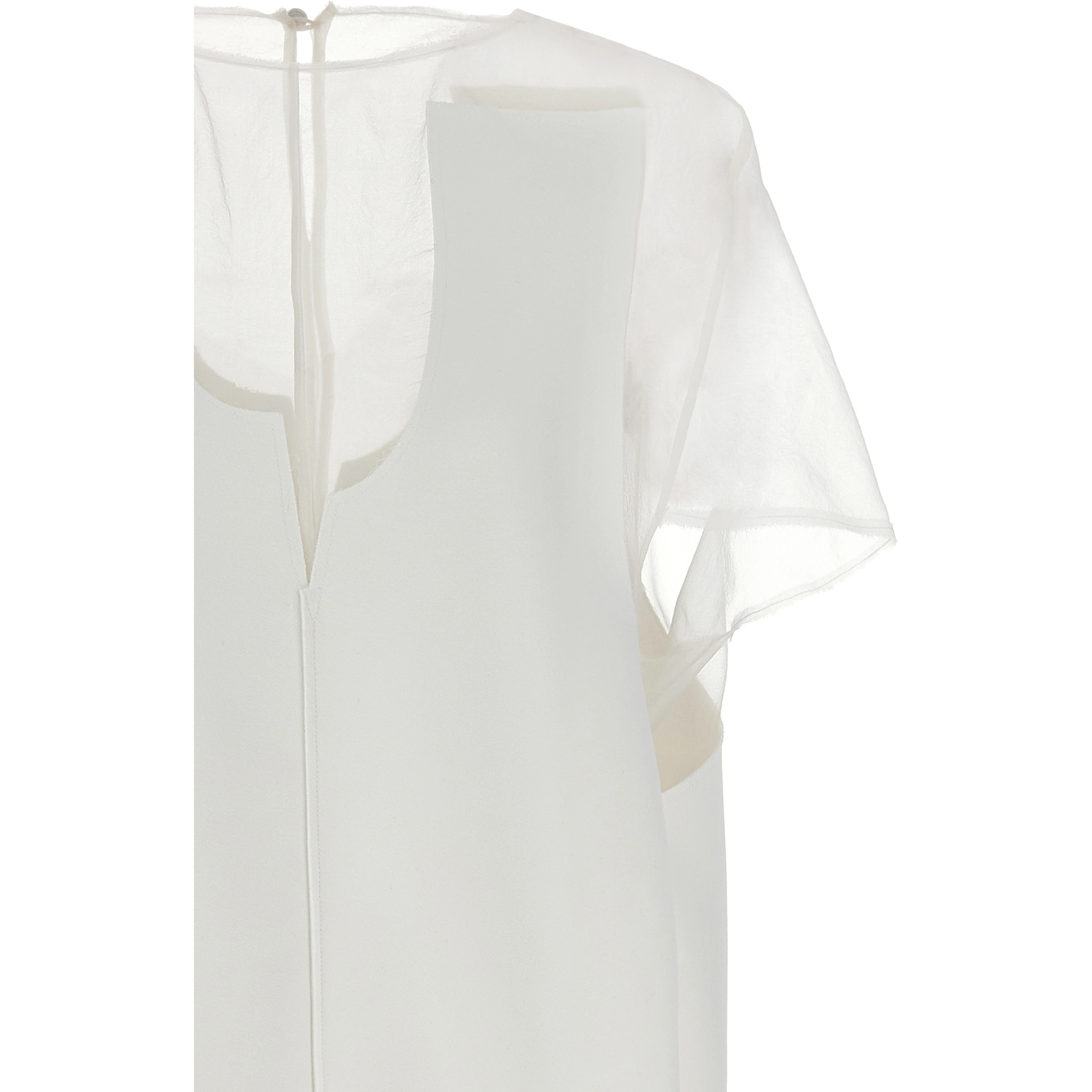 White Polyester Short Dress
