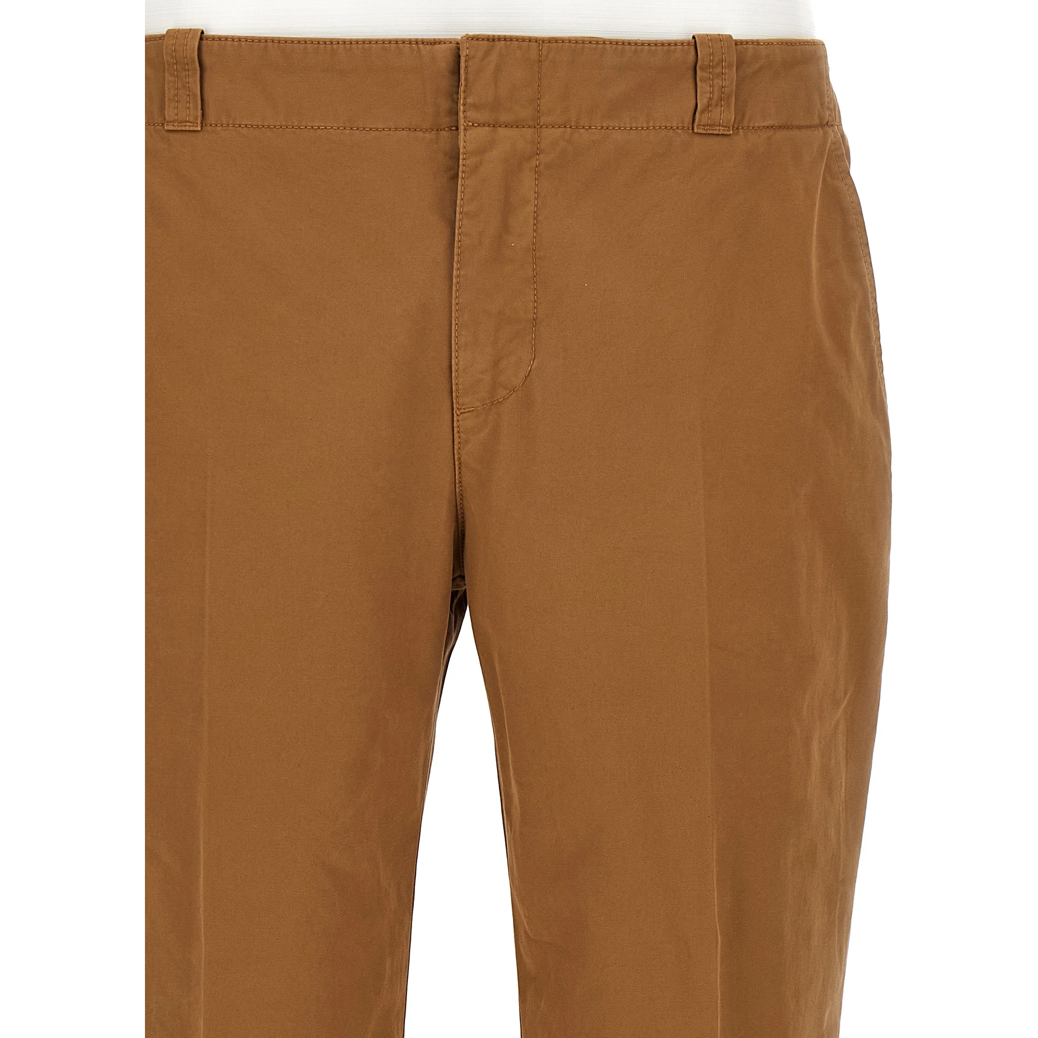 Brown Cotton Chino Pants