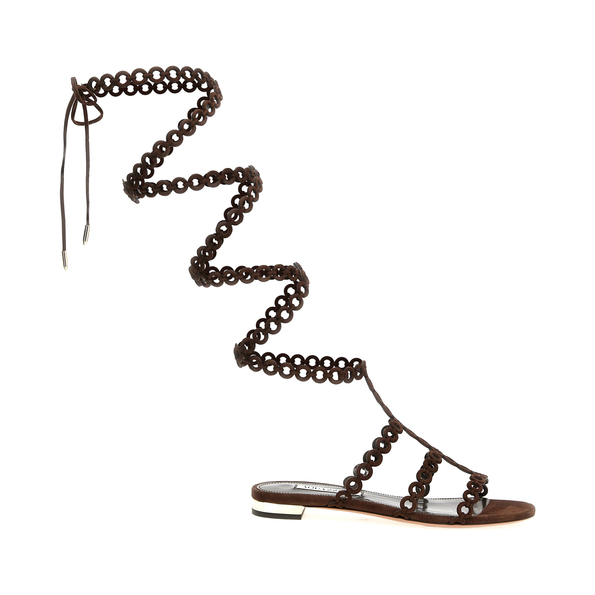 Brown Goatskin Flat Sandals