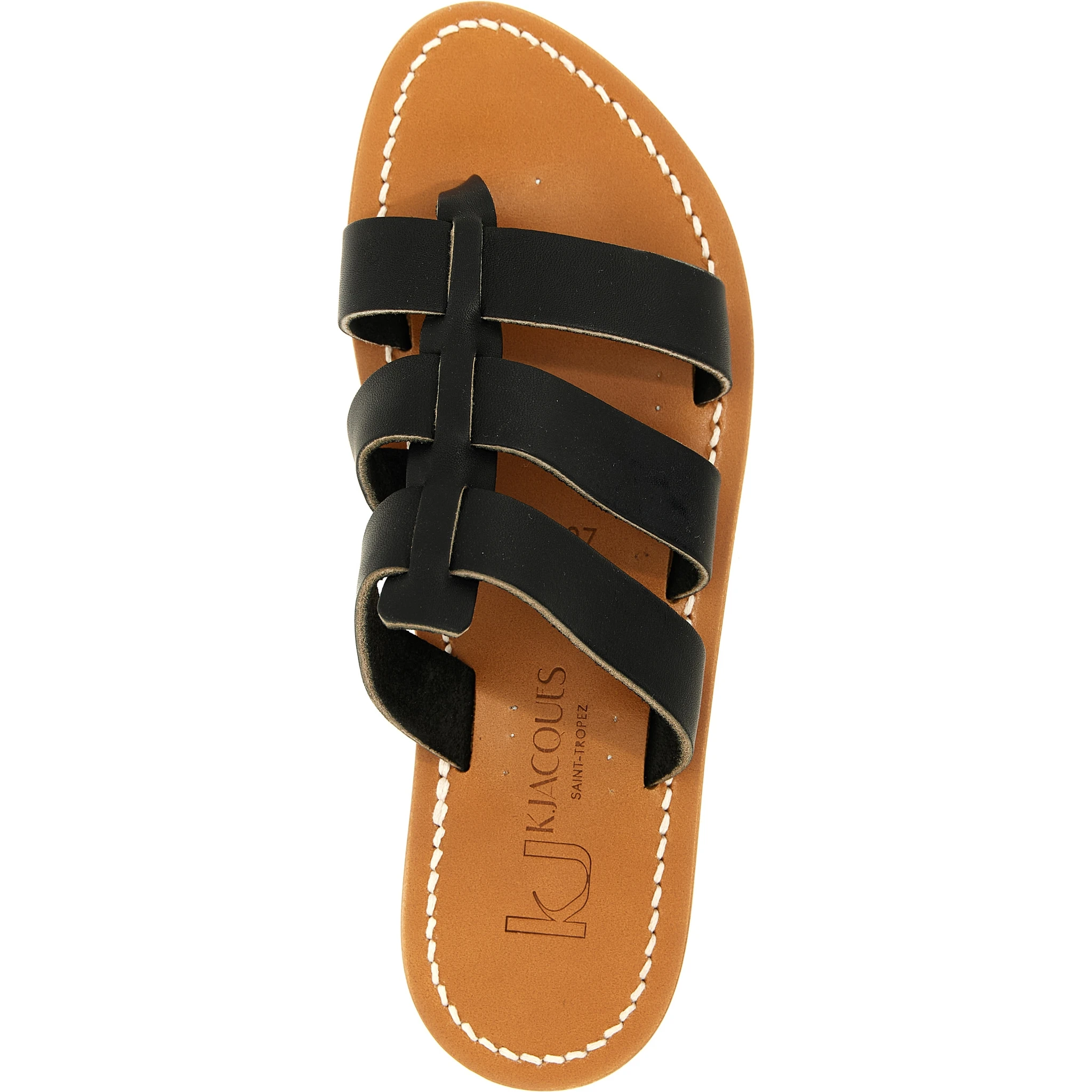 Black Cowhide Slides