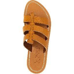 Beige Cowhide Slides
