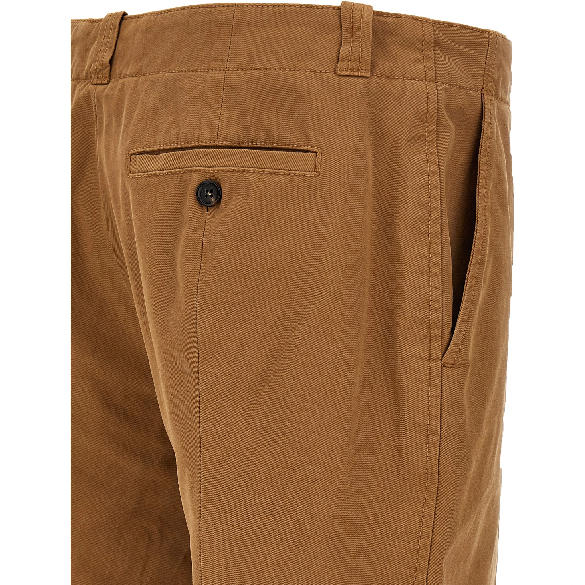 Brown Cotton Chino Pants