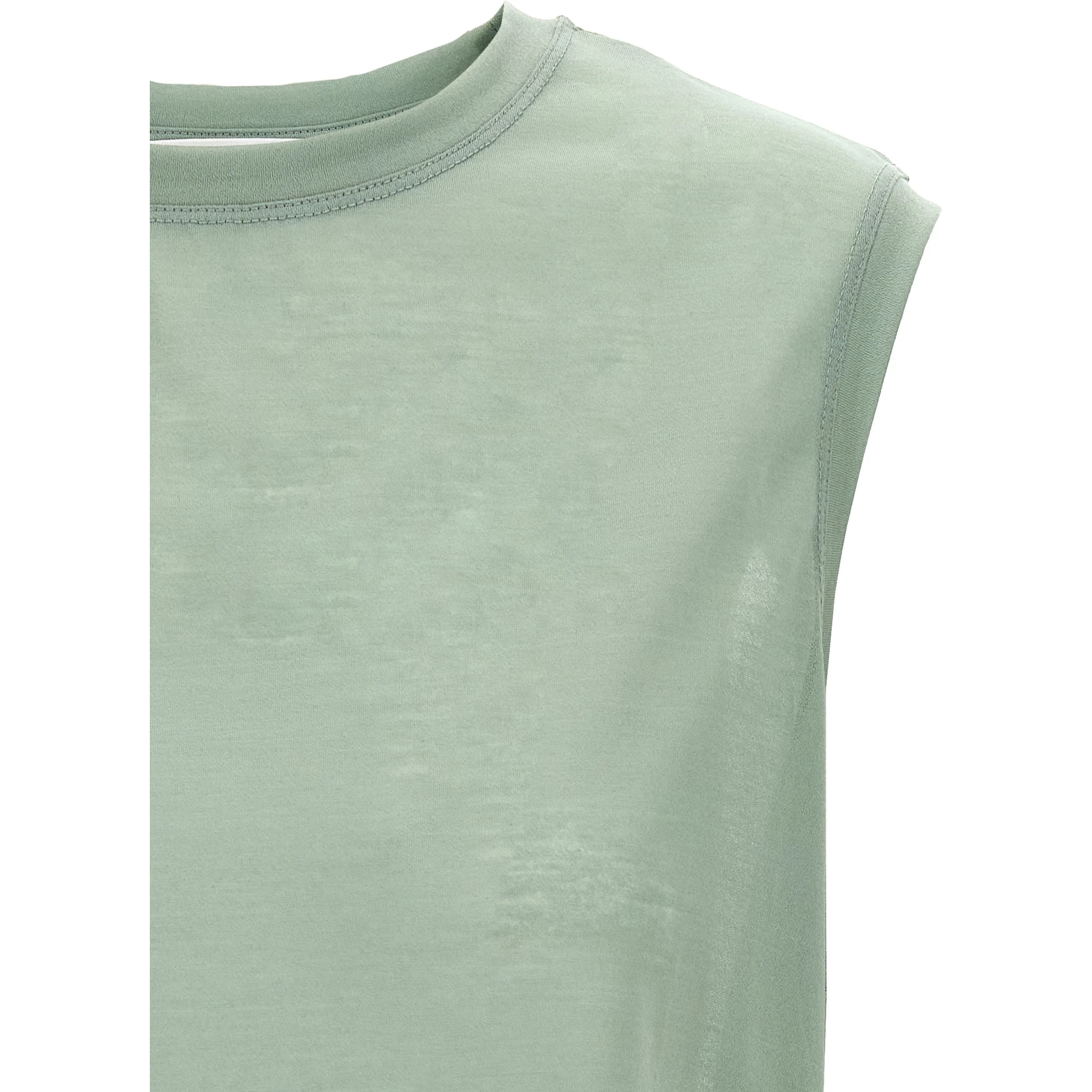 Bicolor Cotton Sleeveles T-Shirt