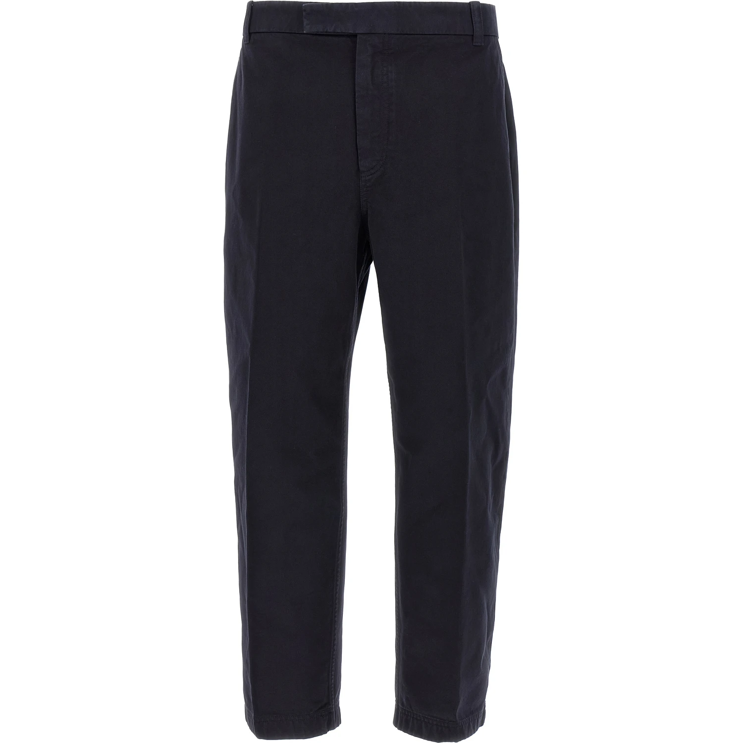Blue Cotton Casual Pants