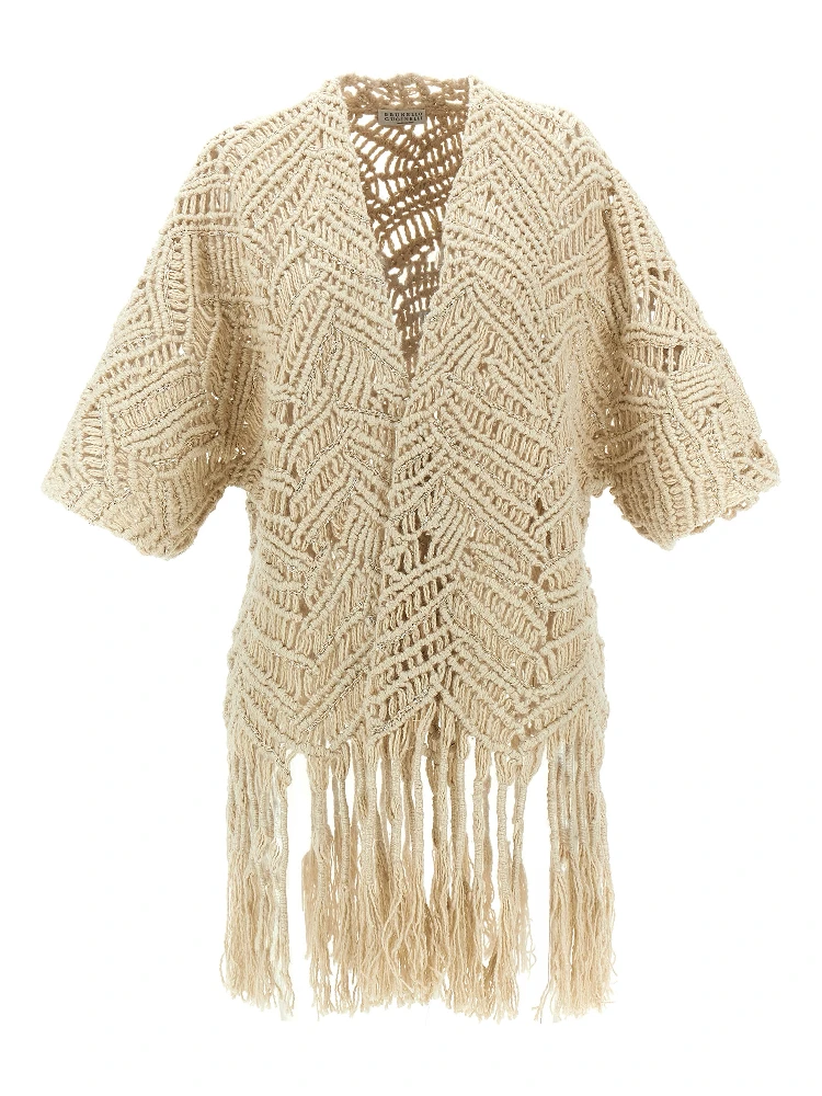 Beige Silk Cardigan