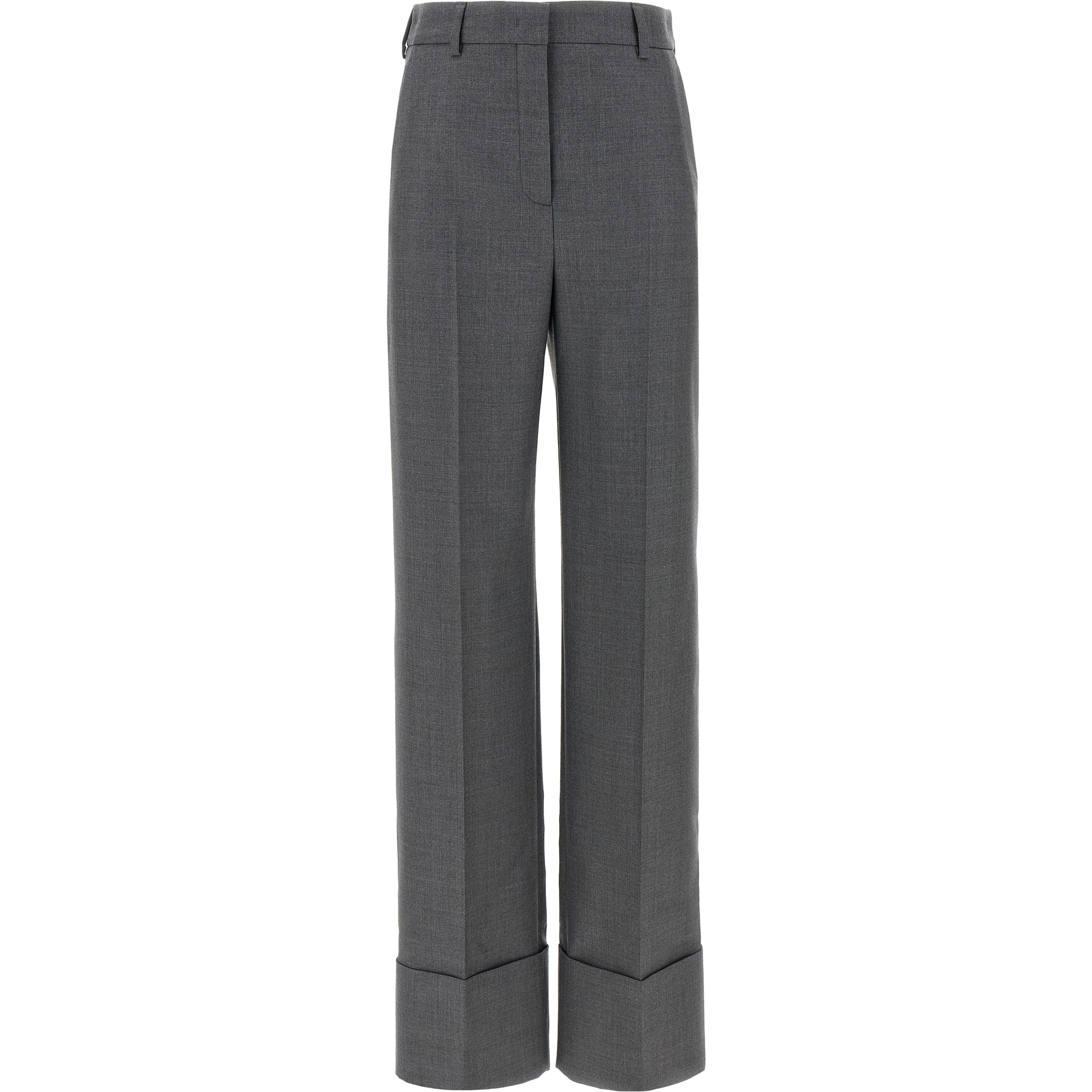 Gray Virgin Wool Dress Pants