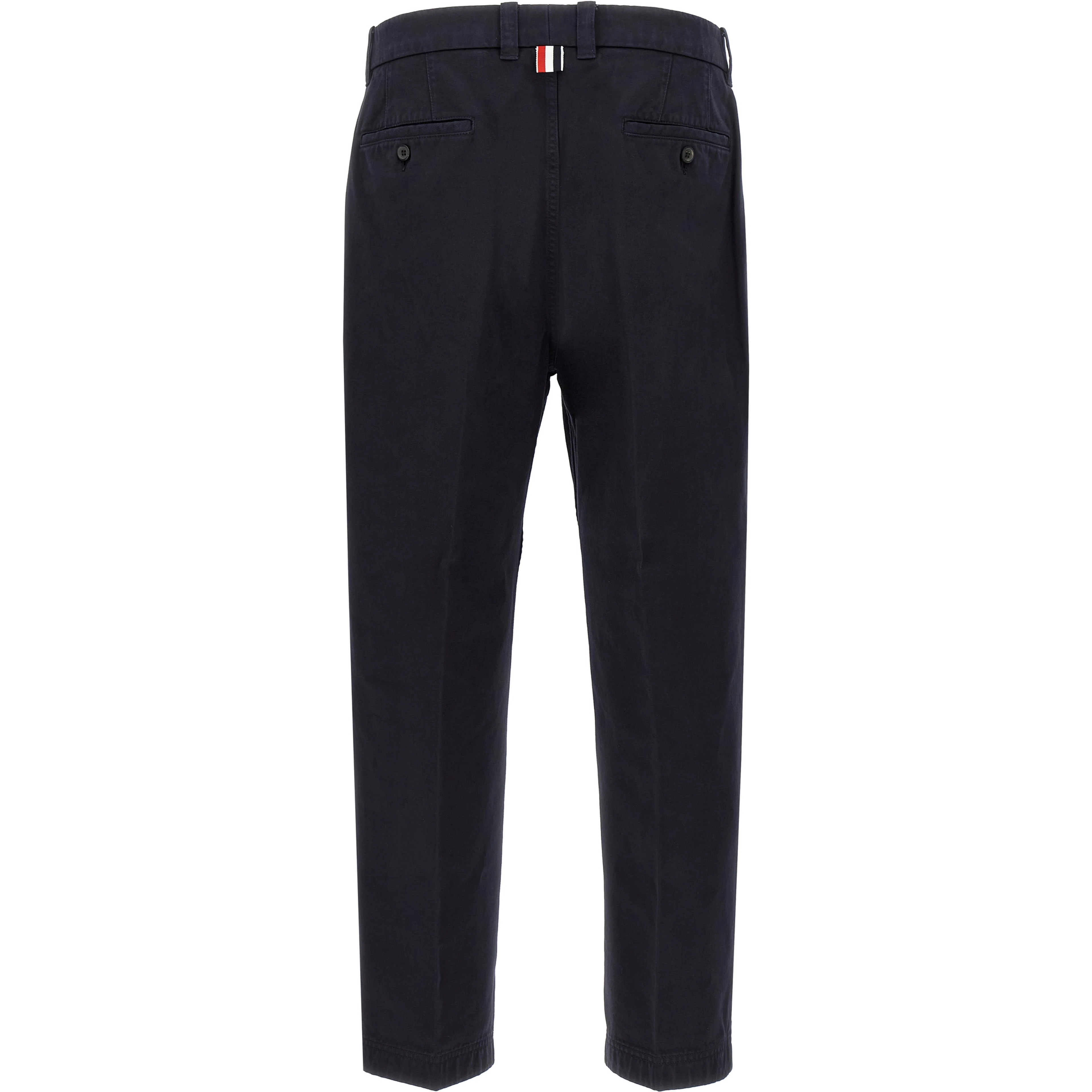 Blue Cotton Casual Pants