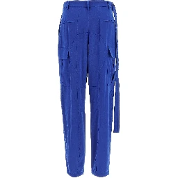 Blue Lyocell Cargo Pants