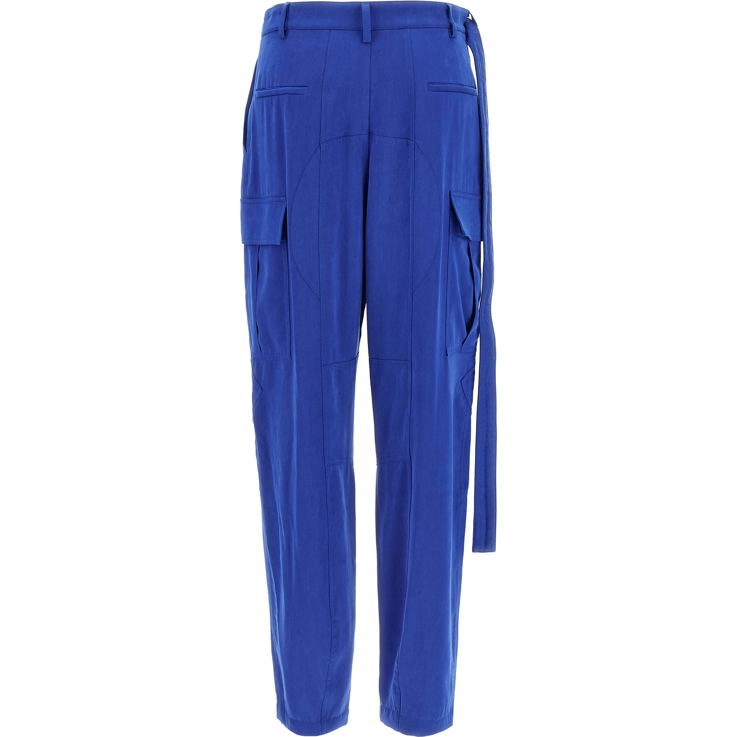 Blue Lyocell Cargo Pants