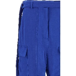 Blue Lyocell Cargo Pants