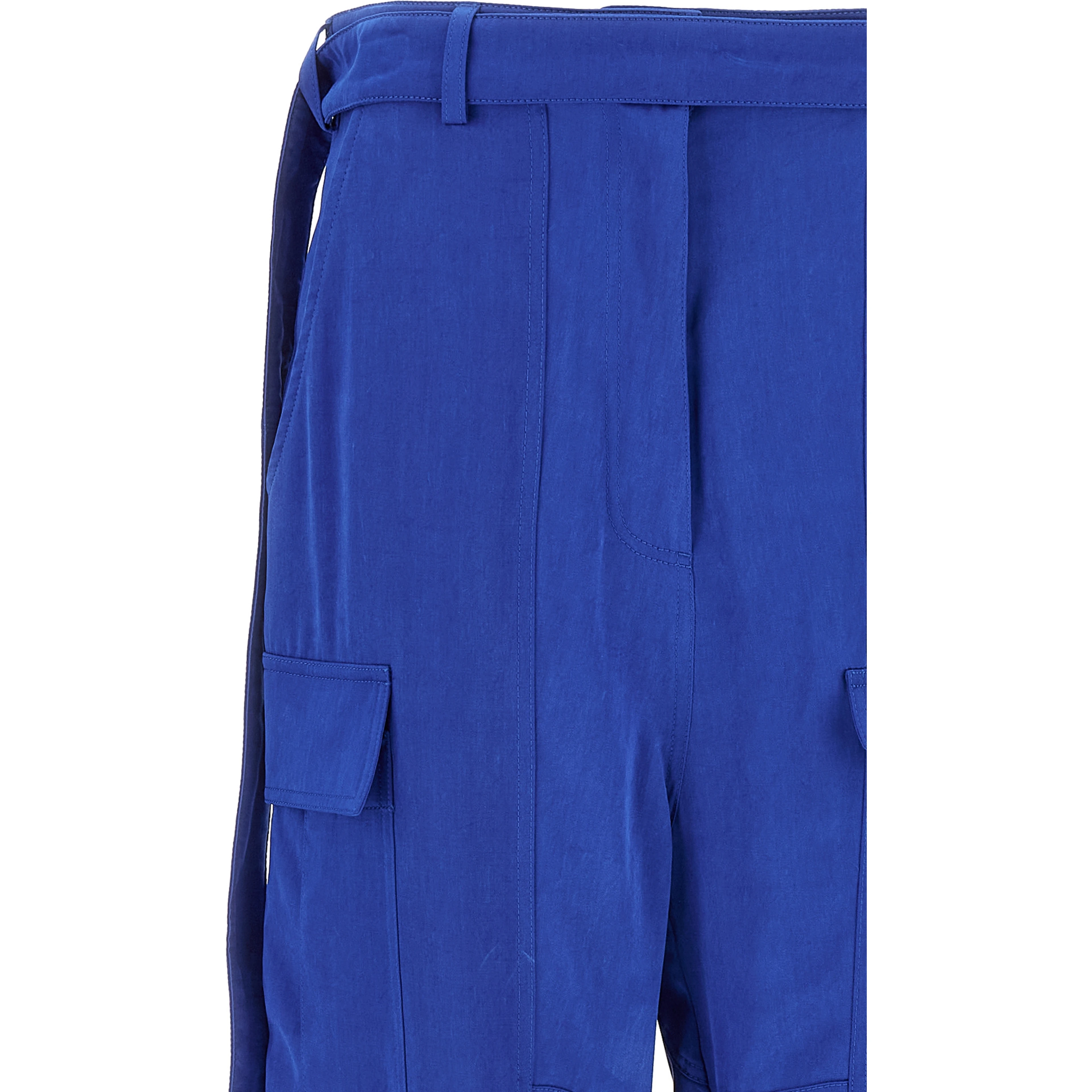 Blue Lyocell Cargo Pants
