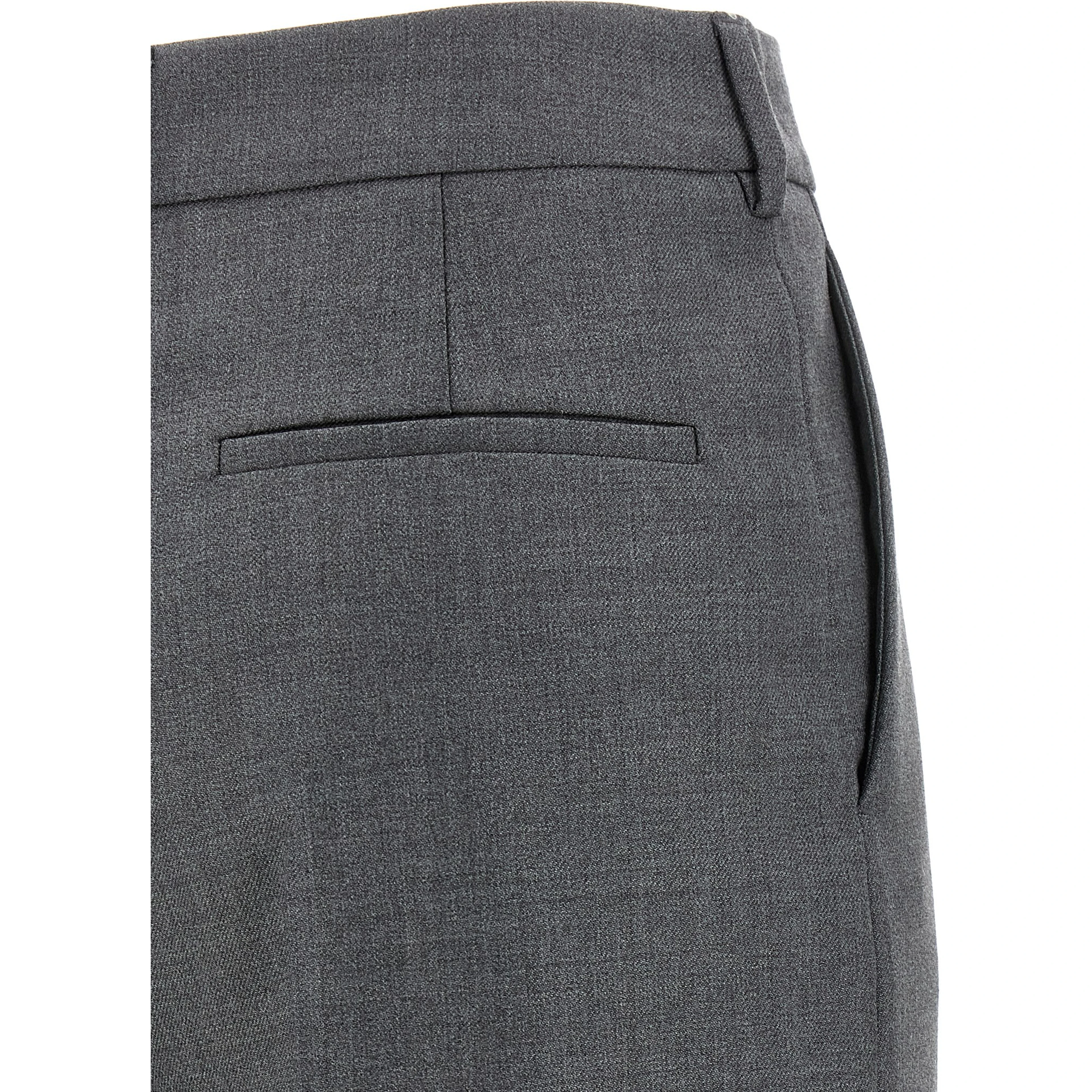 Gray Virgin Wool Dress Pants