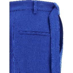 Blue Lyocell Cargo Pants