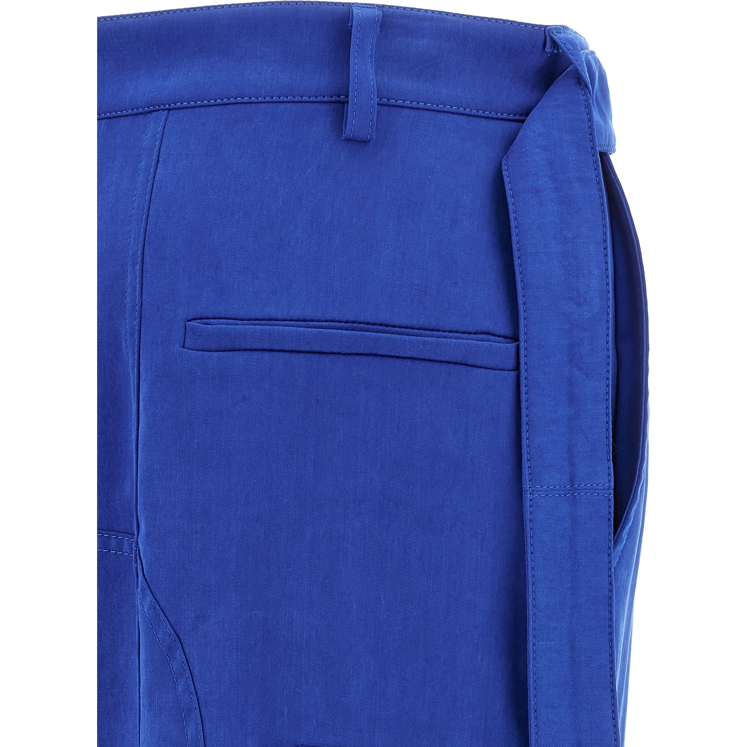 Blue Lyocell Cargo Pants