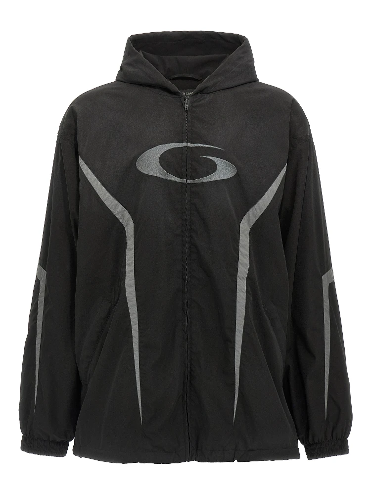 Black Polyester Shell Jacket