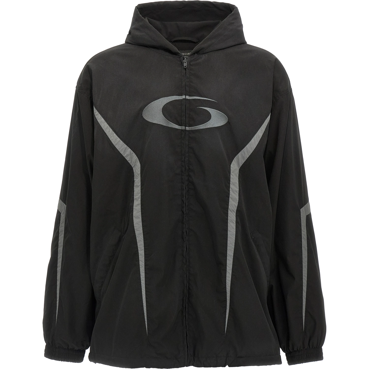 Black Polyester Shell Jacket