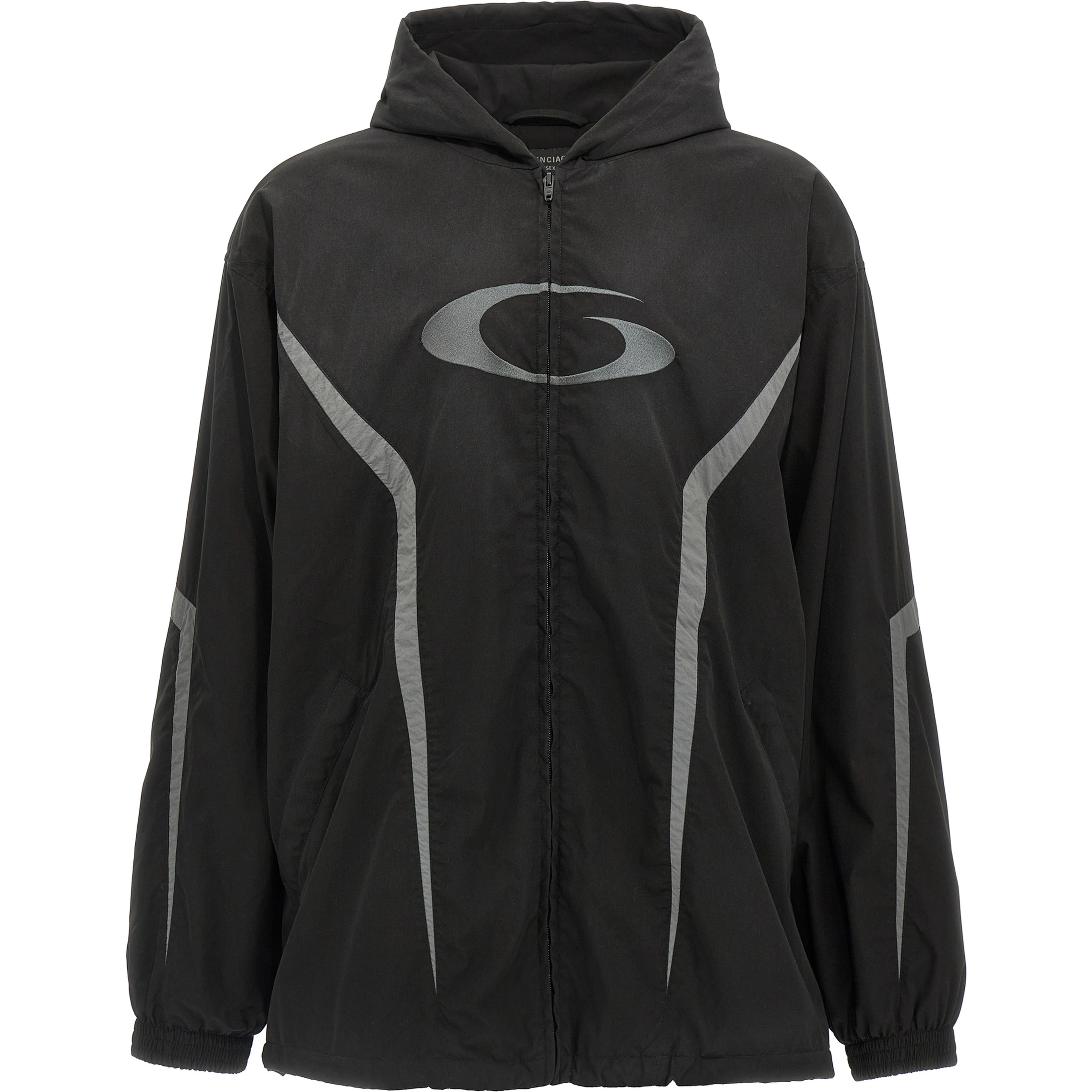 Black Polyester Shell Jacket