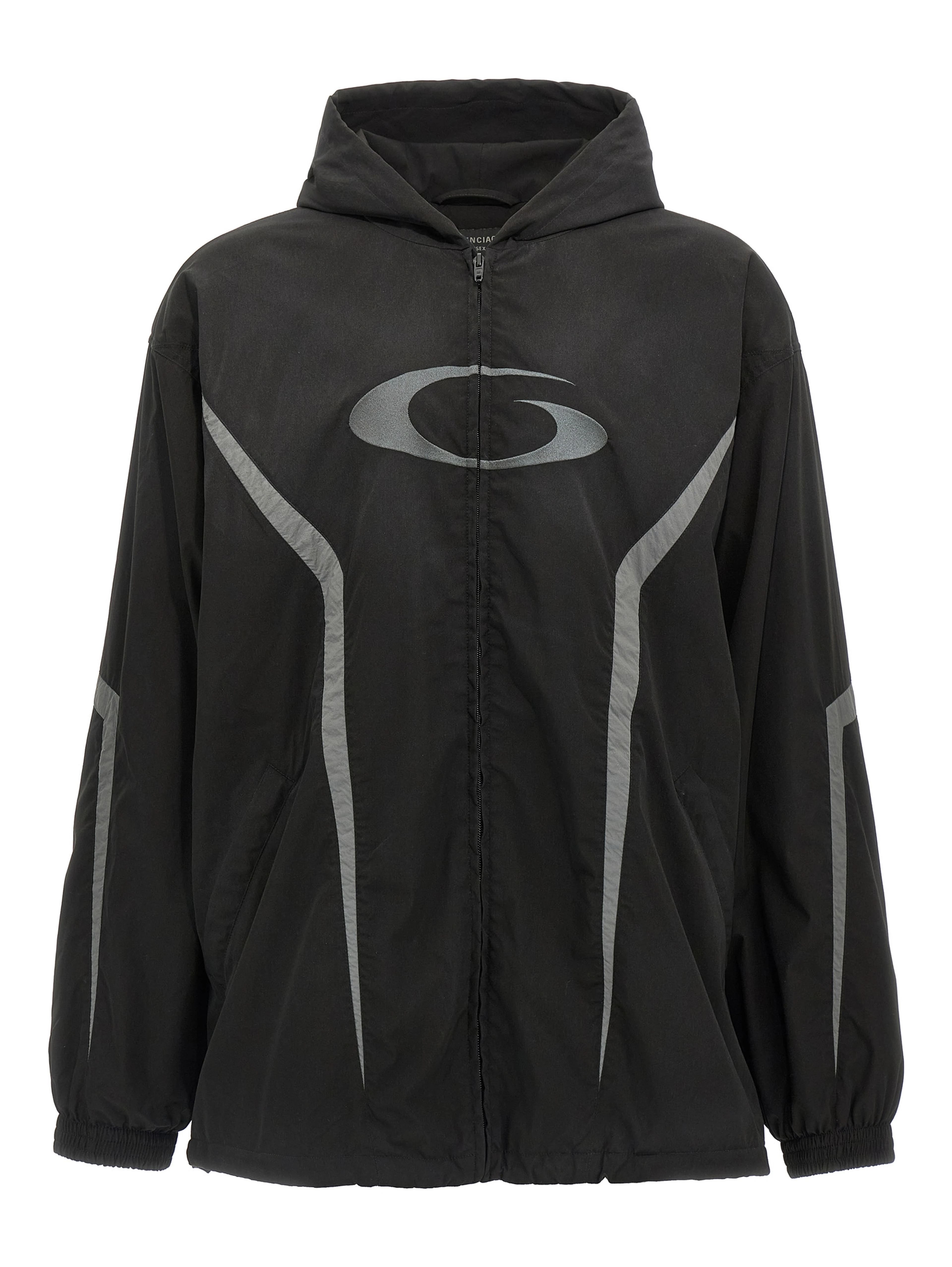 Black Polyester Shell Jacket
