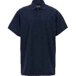 Blue Cotton Polo Shirt