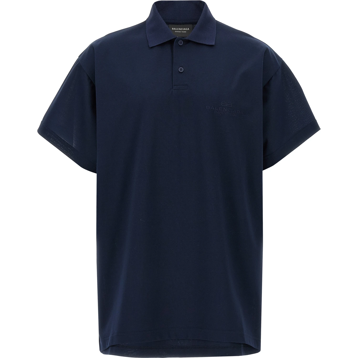 Blue Cotton Polo Shirt
