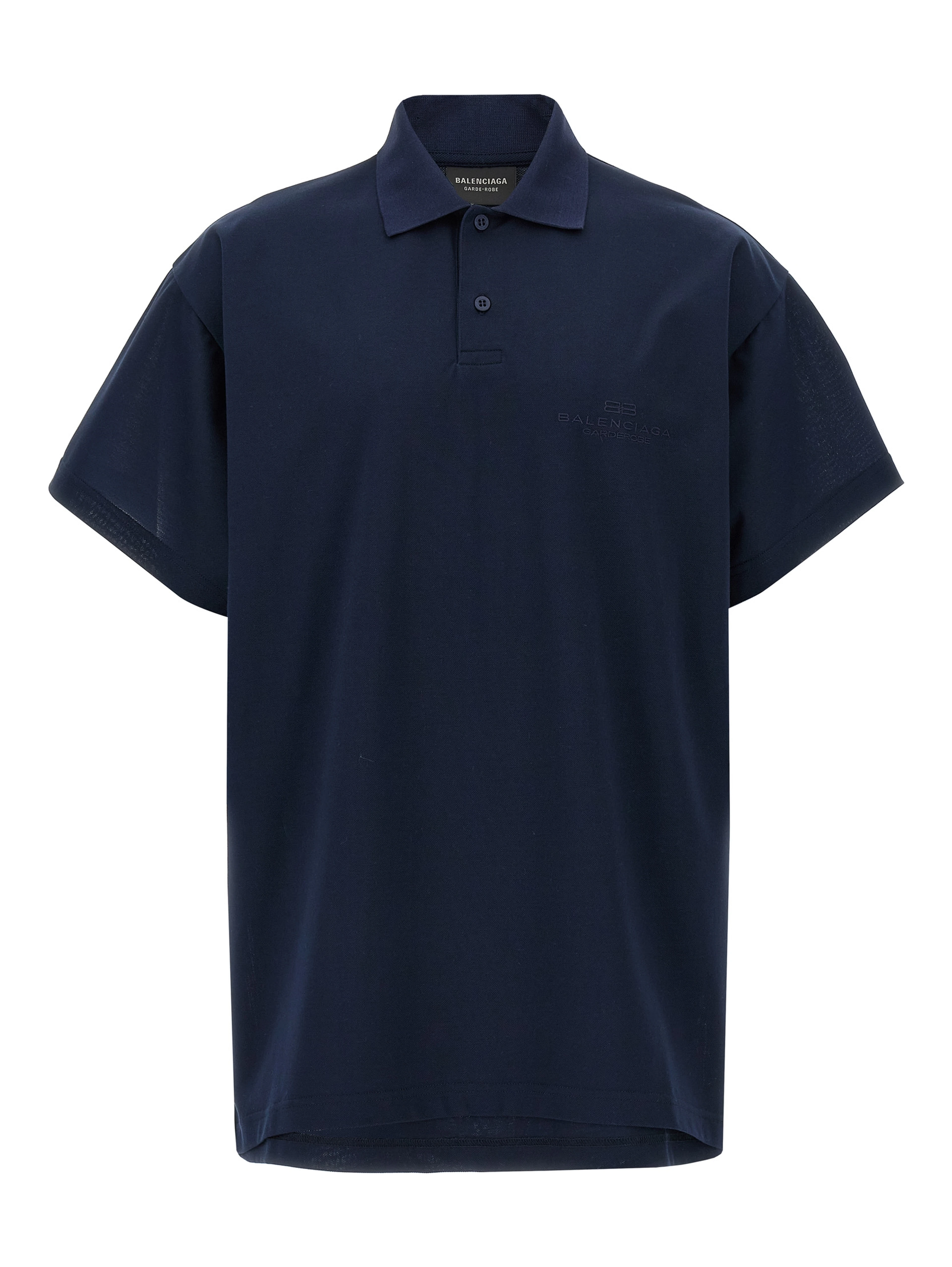 Blue Cotton Polo Shirt