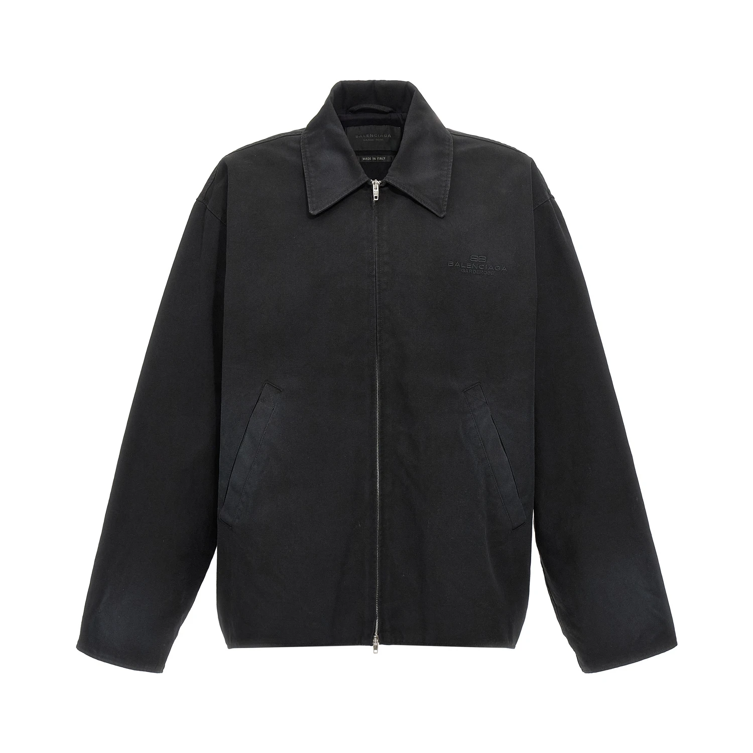 Black Cotton Full-Length Jacket