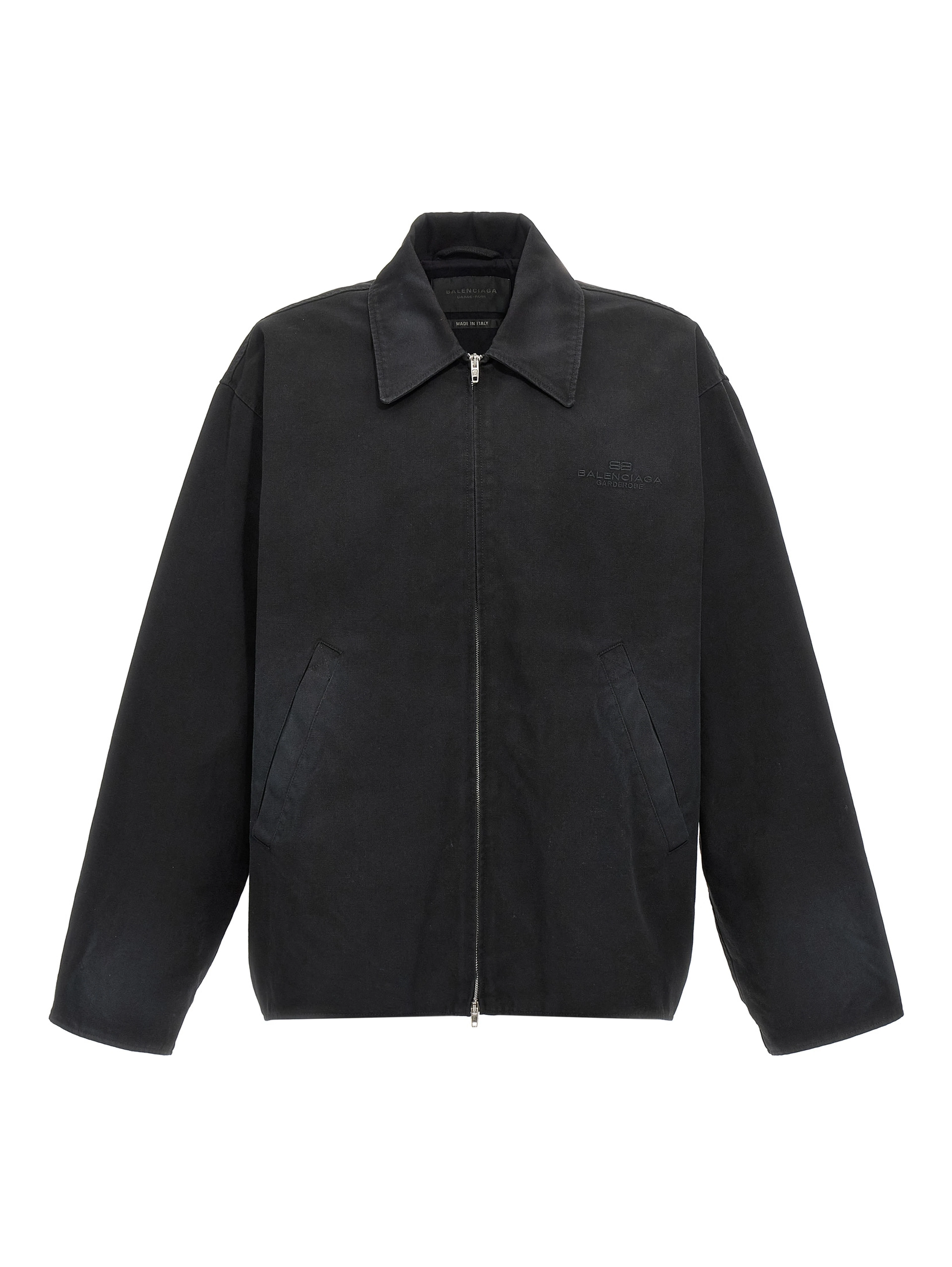 Black Cotton Full-Length Jacket