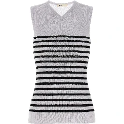 Bicolor Wool Sleeveles T-Shirt