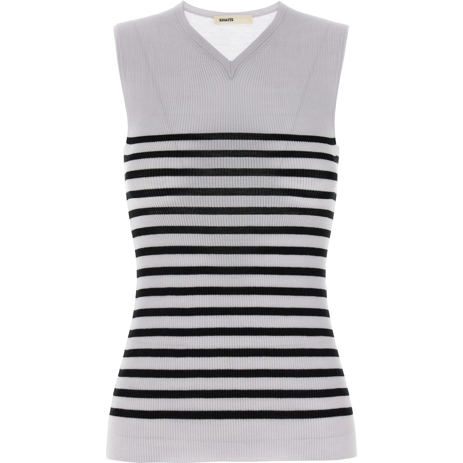Bicolor Wool Sleeveles T-Shirt