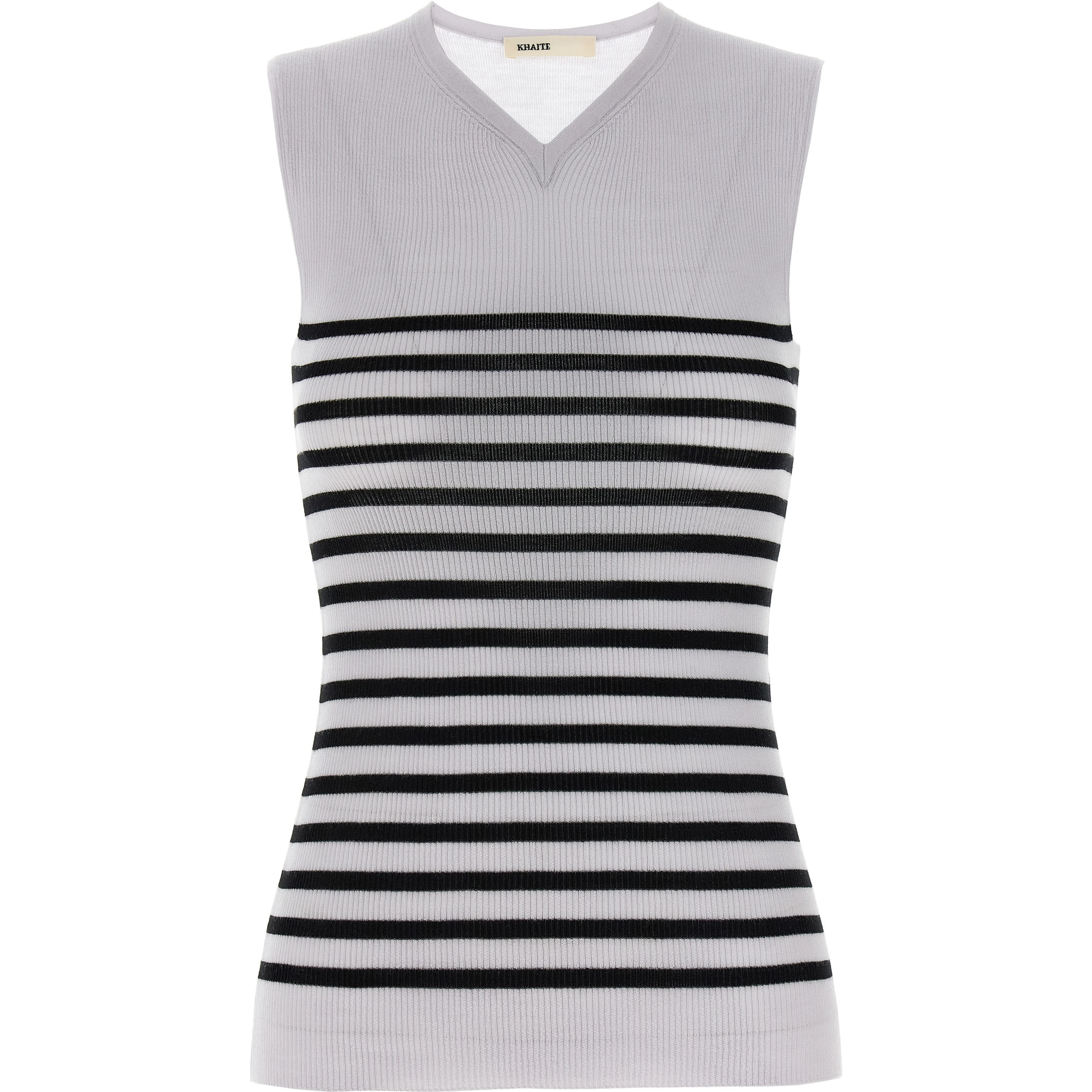 Bicolor Wool Sleeveles T-Shirt