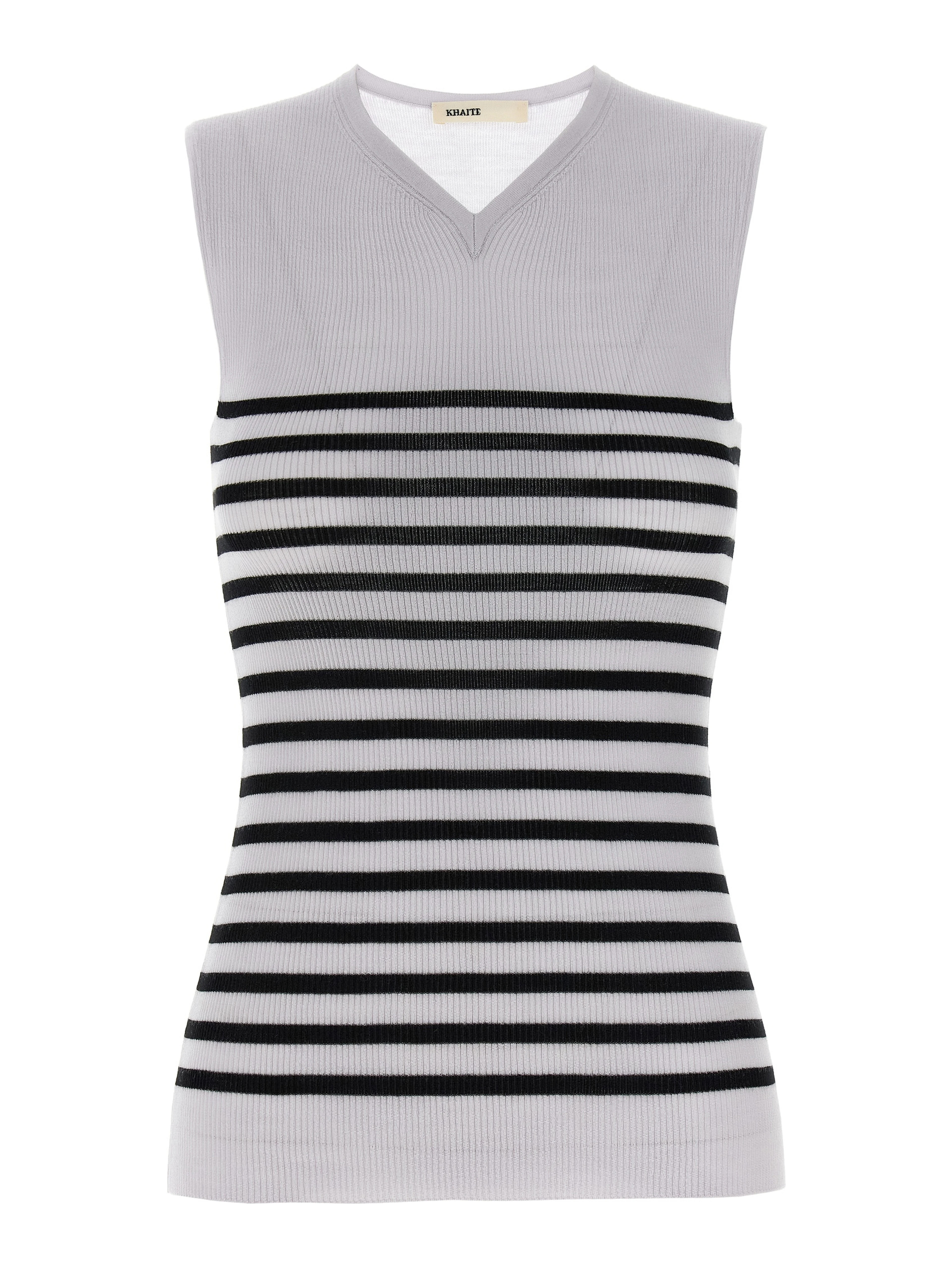 Bicolor Wool Sleeveles T-Shirt