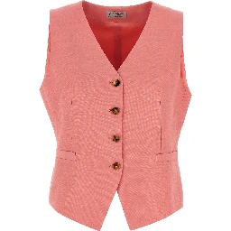Multicolor Viscose Sleeveless Jacket