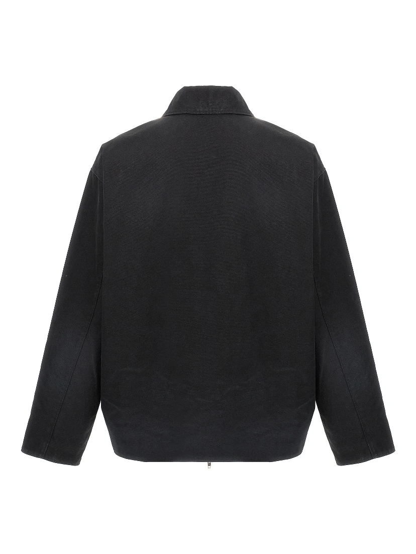Black Cotton Full-Length Jacket