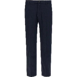 Blue Cotton Cropped Pants