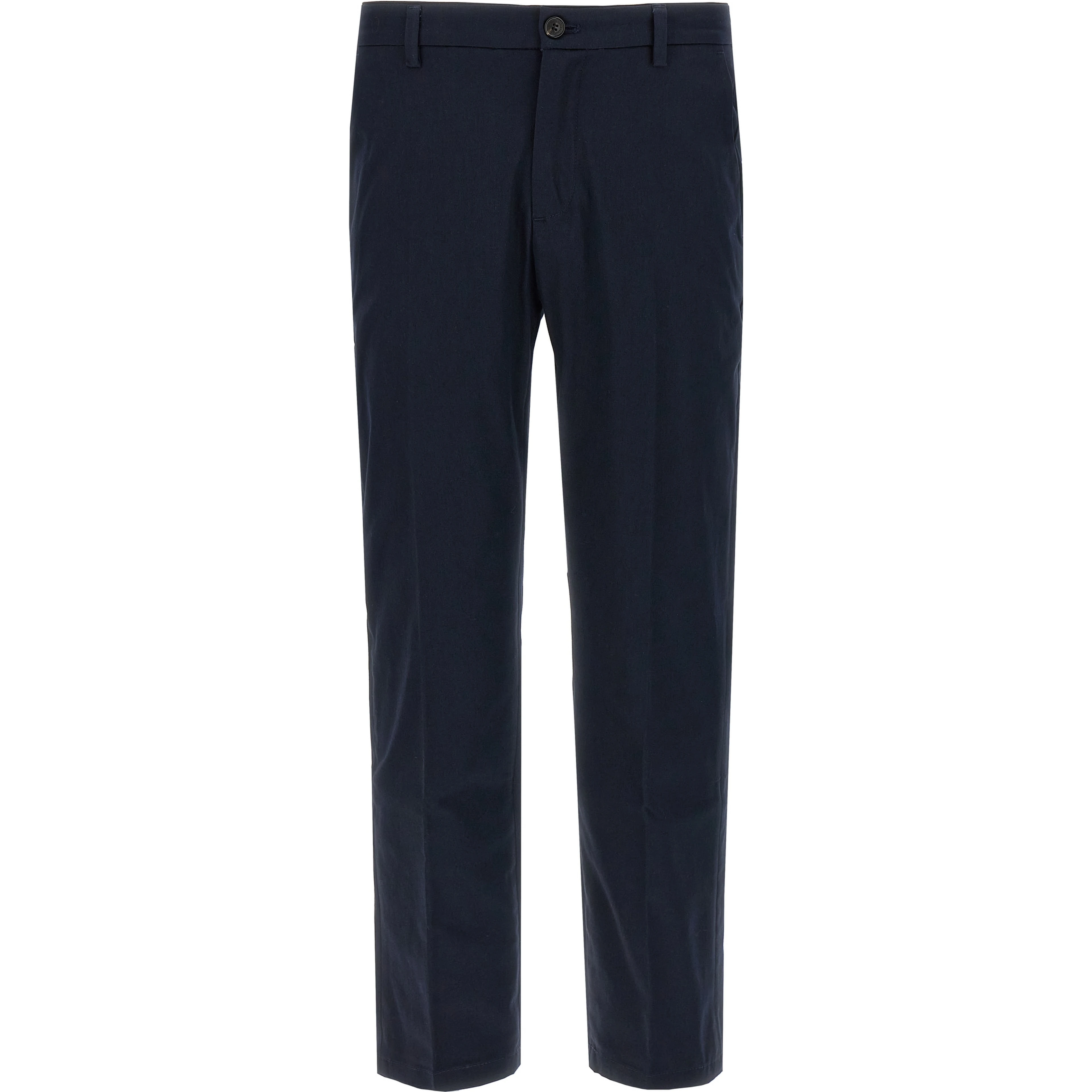 Blue Cotton Cropped Pants