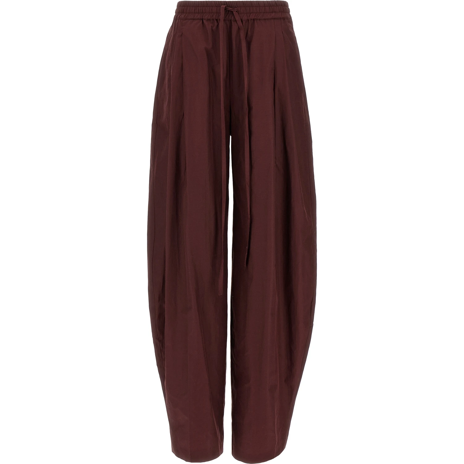 Bordeaux Polyester Casual Pants