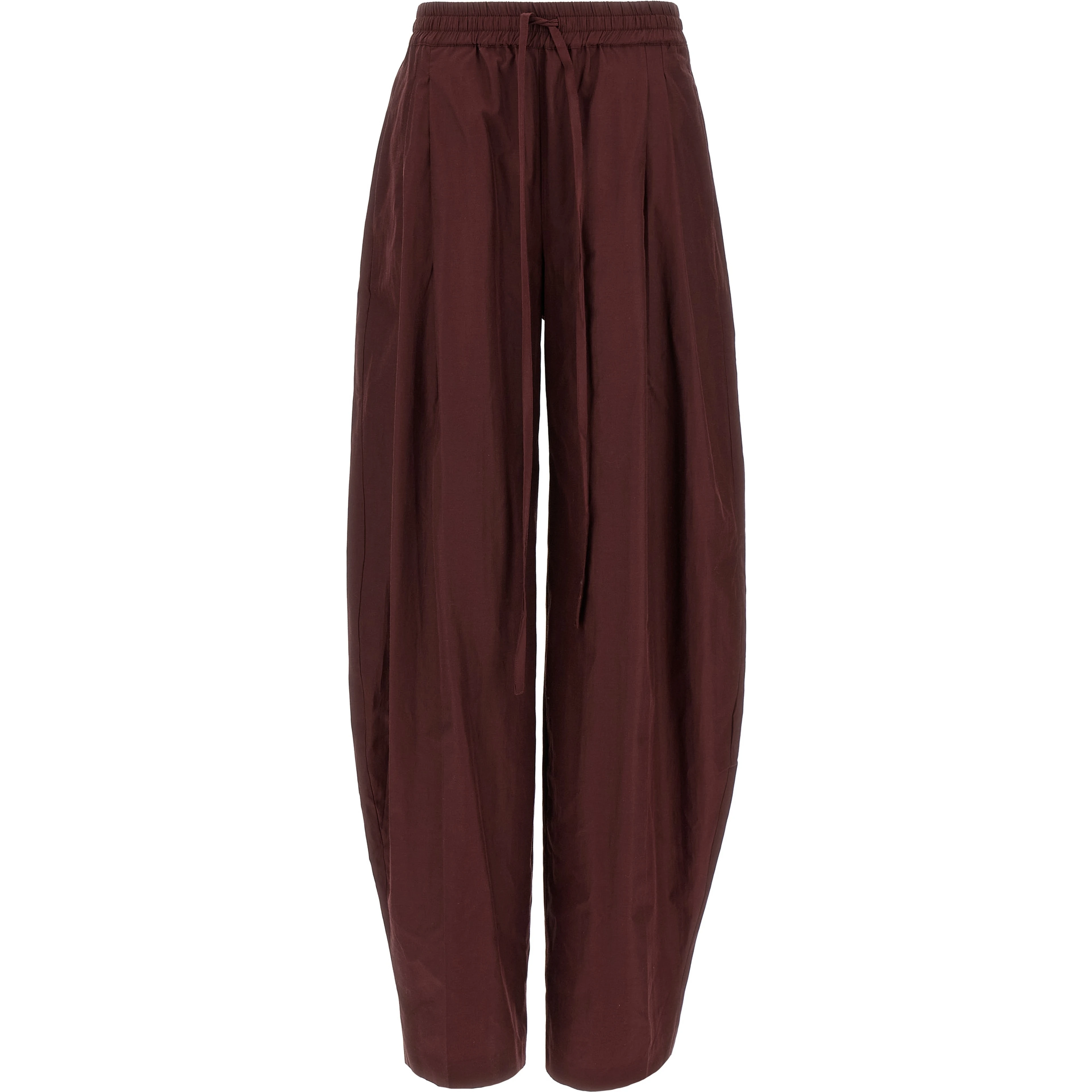 Bordeaux Polyester Casual Pants