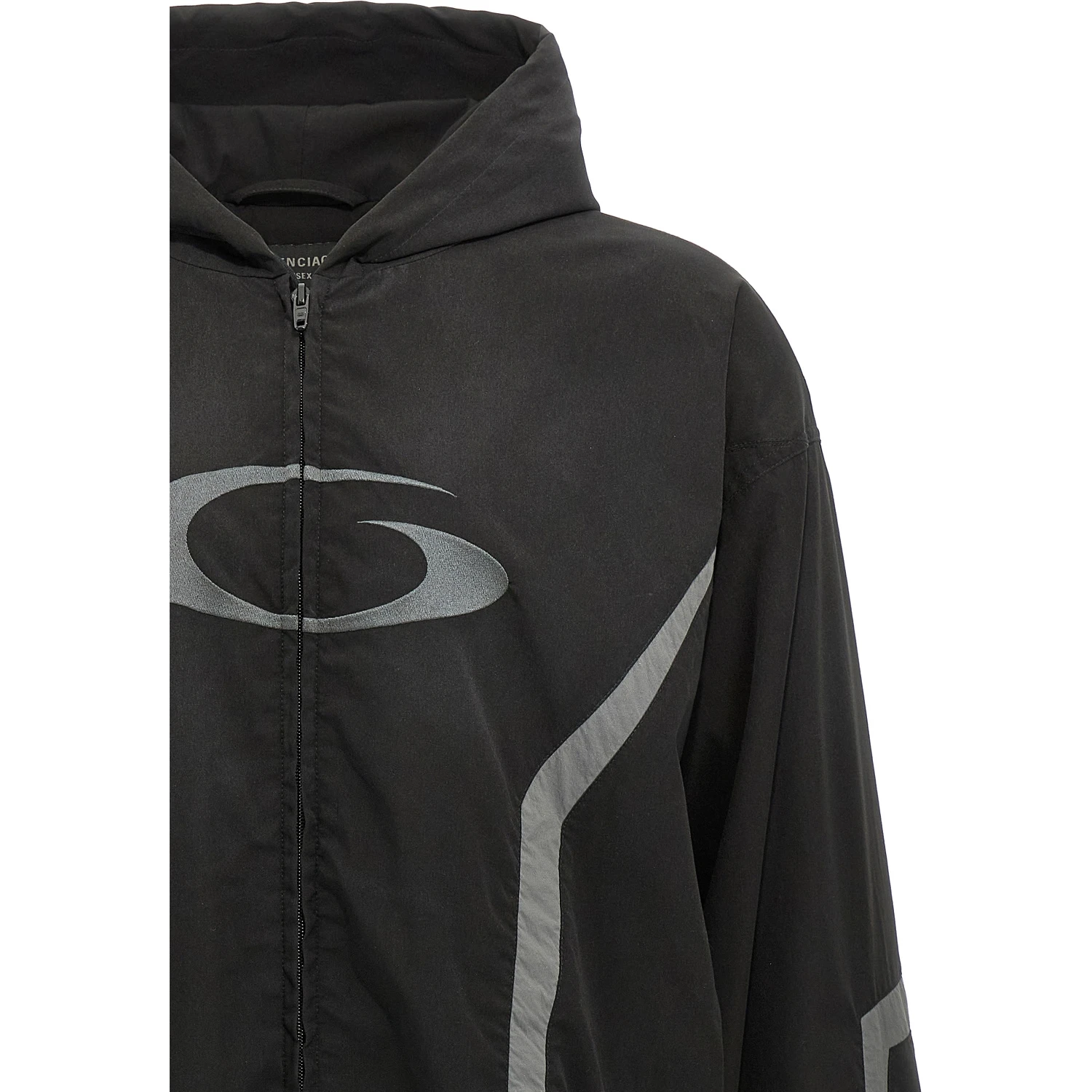 Black Polyester Shell Jacket