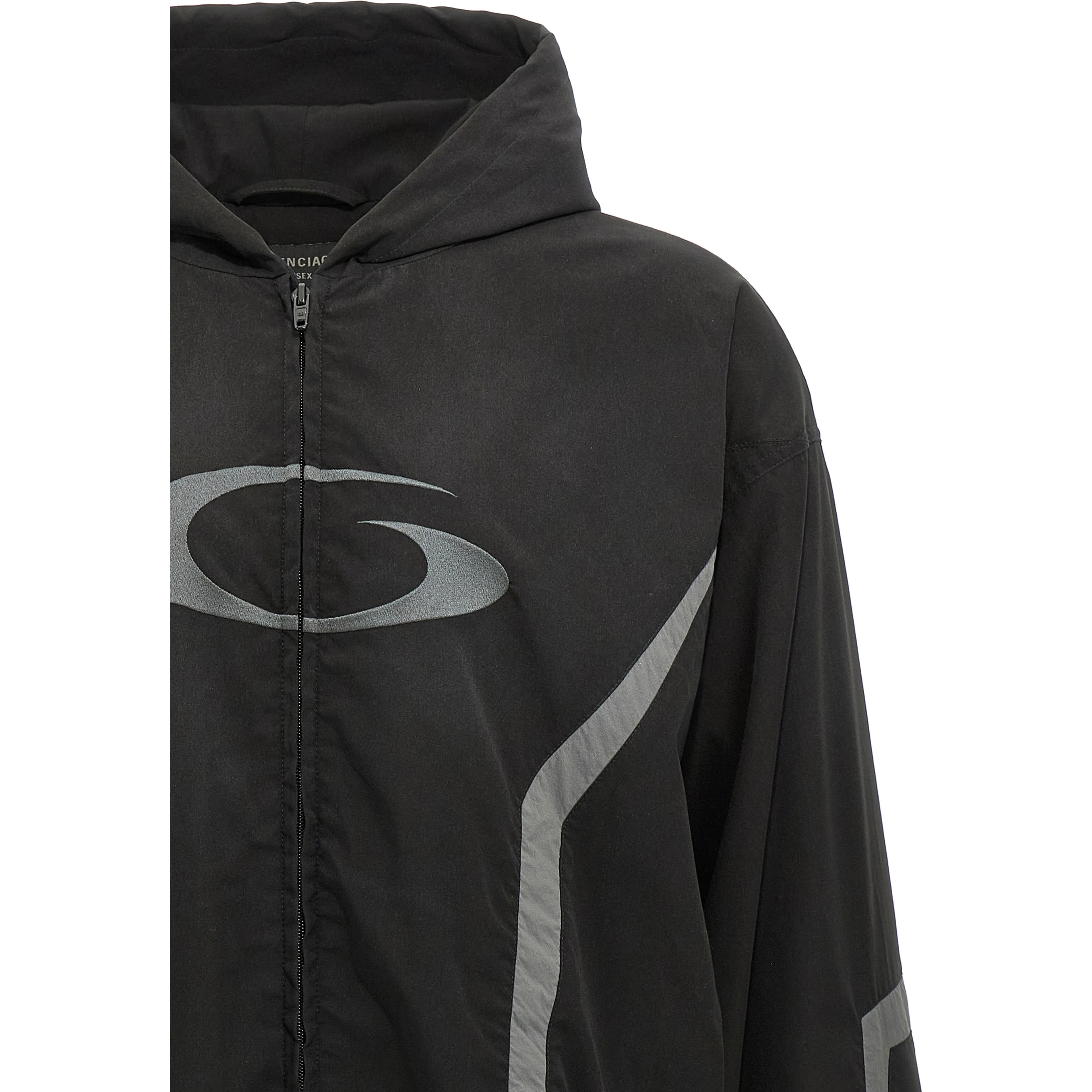 Black Polyester Shell Jacket